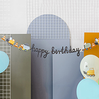 파티데코 Happy birthday 중장비 생일가랜드 2m