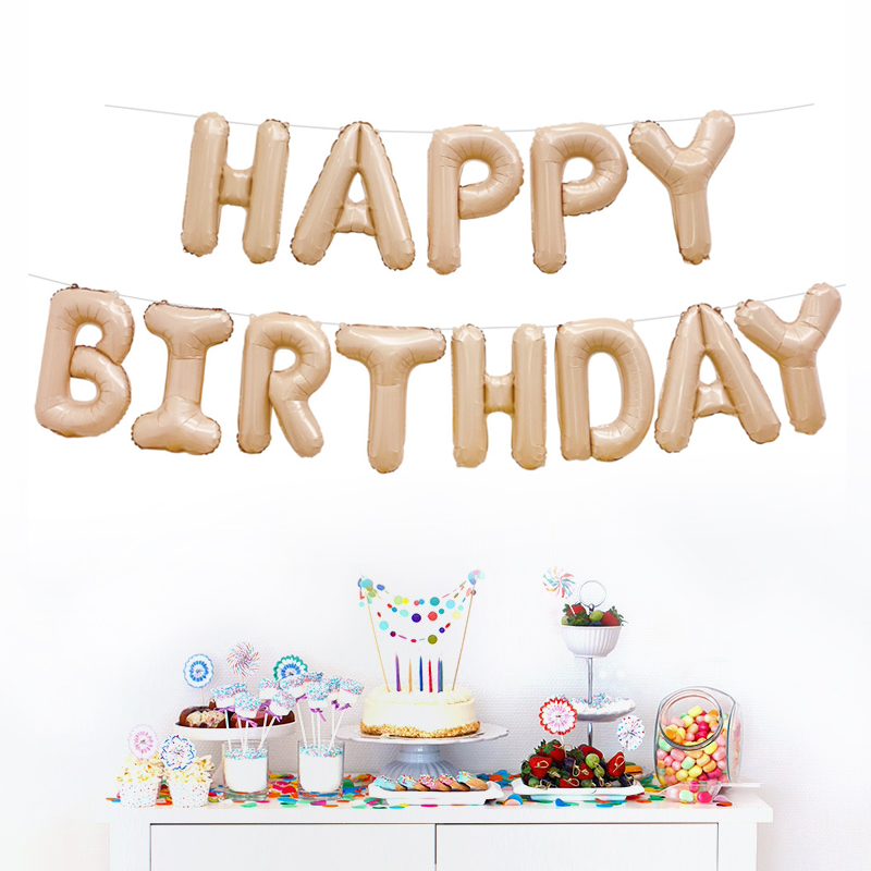 은박풍선세트 - HAPPY BIRTHDAY [라떼]