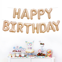 은박풍선세트 - HAPPY BIRTHDAY [라떼]