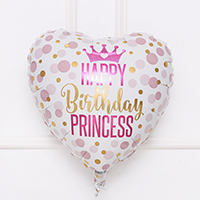 [헬륨풍선] 은박 글리터 생일프린세스 18인치