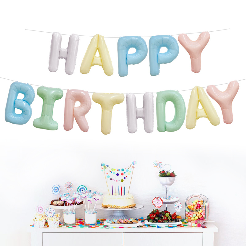 은박풍선세트 - HAPPY BIRTHDAY [파스텔]