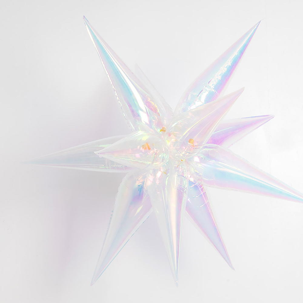 은박풍선 입체별 3D스타 90cm [홀로그램 클리어]