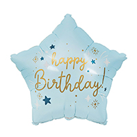 [헬륨풍선] 은박 생일별 베이비블루 18인치