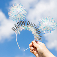 홀로그램 폭죽 생일머리띠 [실버]