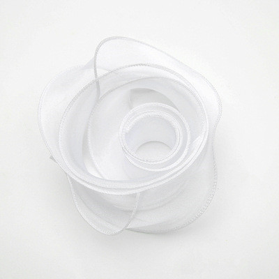 오간디리본 화이트 [폭4cm 길이9m]