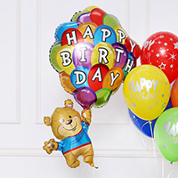 [헬륨풍선] 은박헬륨 생일벌룬베어 42인치