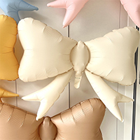 은박 리본풍선 62cm [크림]