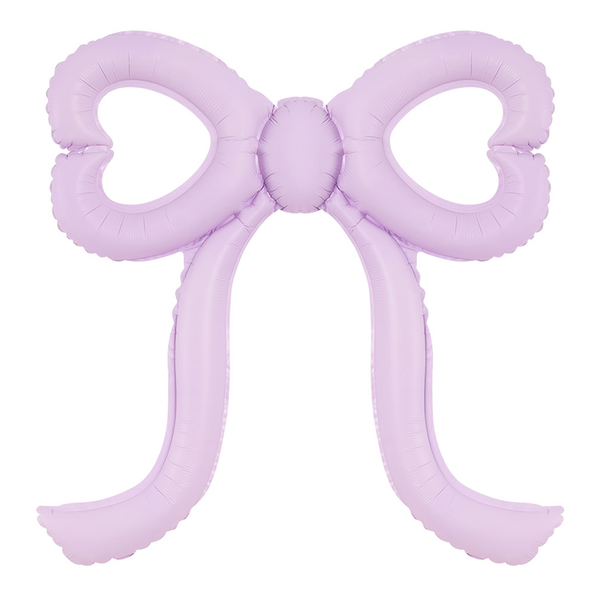 은박 하트리본풍선 41cm [파스텔라일락]