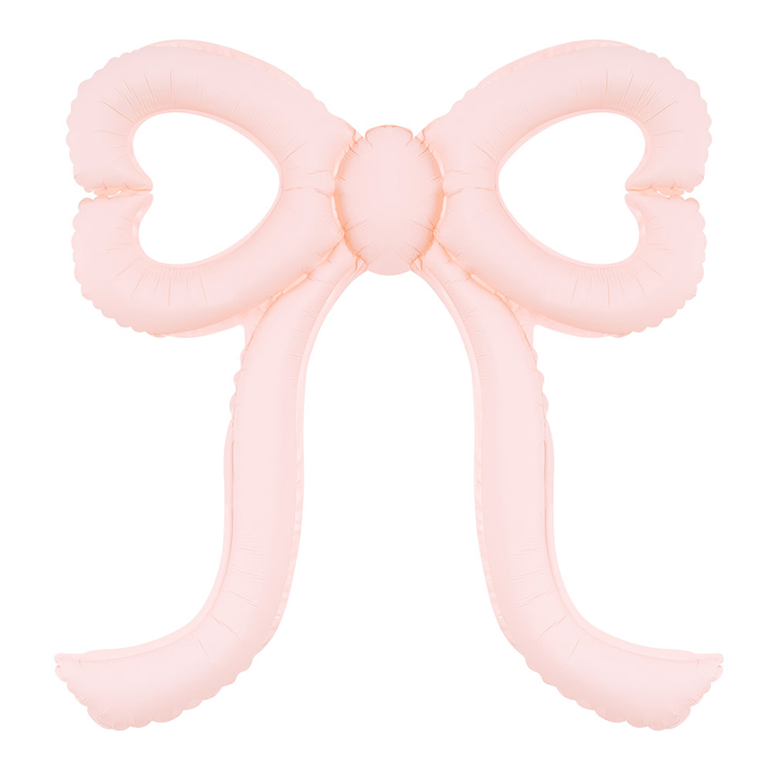 은박 하트리본풍선 41cm [파스텔핑크]
